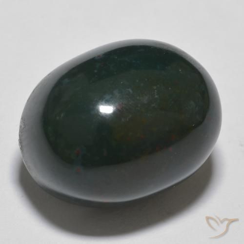 Pietra del sangue Verde foresta naturale da 17.11 ct, Ovale, Opaco