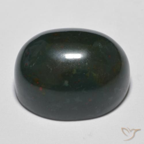 Pietra del sangue Verde foresta naturale da 17.11 ct, Ovale, Opaco