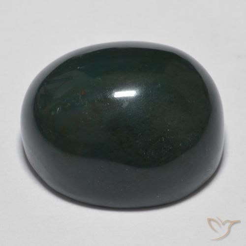 Pietra del sangue Verde scuro naturale da 19.10 ct, Ovale, Opaco