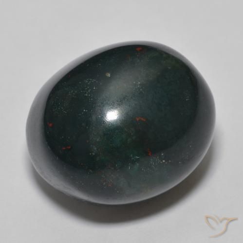 Pietra del sangue Verde scuro naturale da 31.10 ct, Ovale, Opaco