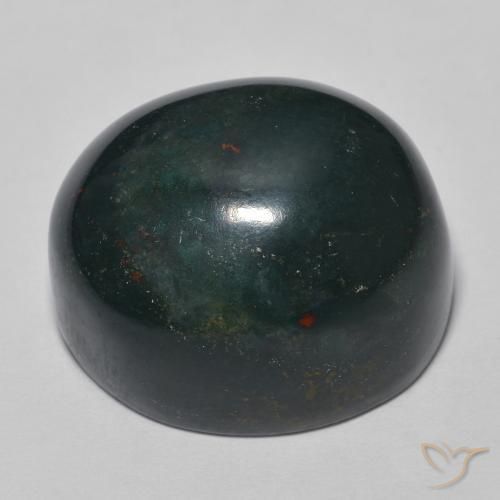 Pietra del sangue Verde scuro naturale da 31.10 ct, Ovale, Opaco