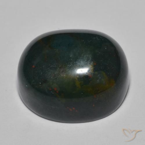 Pietra del sangue Verde scuro medio naturale da 30.34 ct, Ovale, Opaco