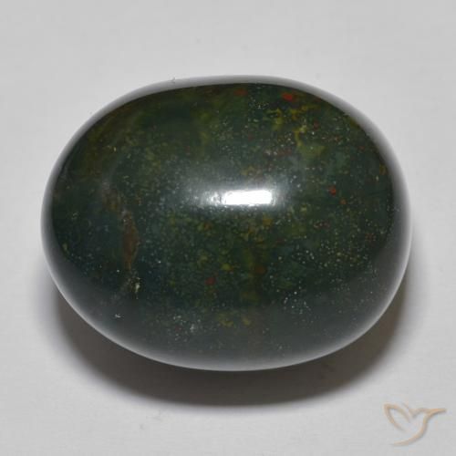 35.43ct Naturale Multicolore Pietra del sangue, Ovale, Opaco