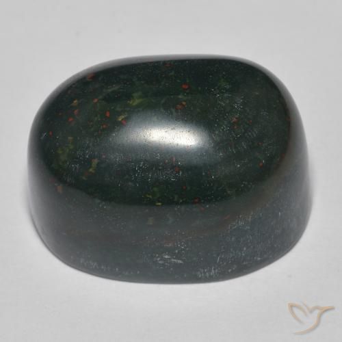 Pietra del sangue Verde scuro medio naturale da 37.19 ct, Ovale, Opaco
