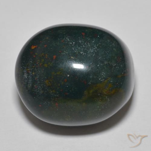 33.71ct Naturale Verde bluastro Pietra del sangue, Ovale, Opaco