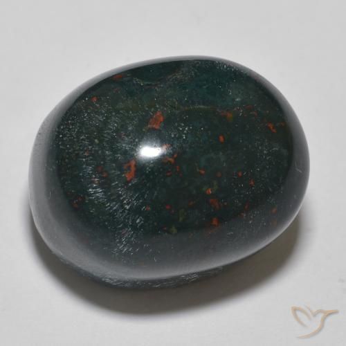 Pietra del sangue Verde scuro medio naturale da 26.03 ct, Ovale, Opaco