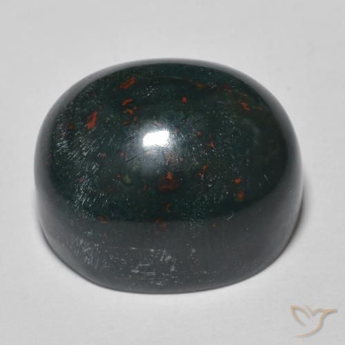 Pietra del sangue Verde scuro medio naturale da 26.03 ct, Ovale, Opaco