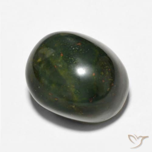 Pietra del sangue Verde medio naturale da 13.69 ct, Ovale, Opaco