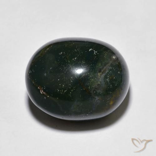 12.81ct Naturale Verde scuro Pietra del sangue, Ovale, Opaco