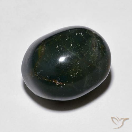 Pietra del sangue Verde scuro naturale da 12.81 ct, Ovale, Opaco