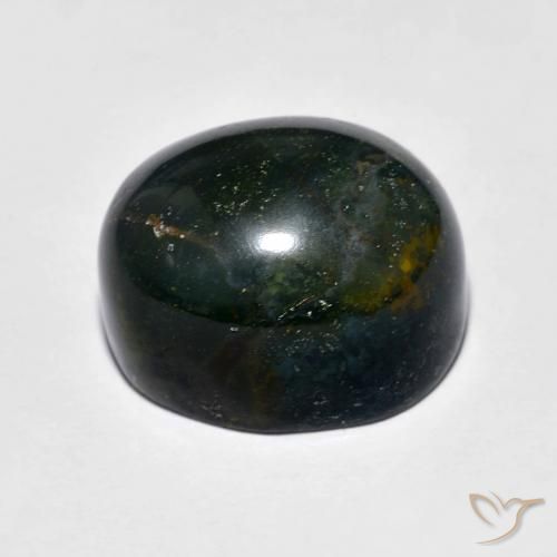 Pietra del sangue Verde scuro naturale da 12.81 ct, Ovale, Opaco