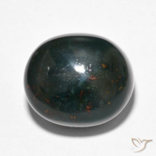 15.81ct Naturale Verde scuro Pietra del sangue, Ovale, Opaco