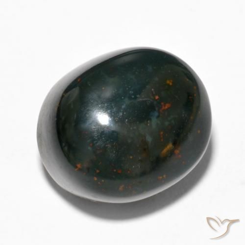 Pietra del sangue Verde scuro naturale da 15.81 ct, Ovale, Opaco