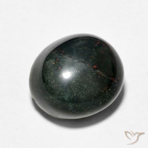 Pietra del sangue Verde scuro naturale da 7.15 ct, Ovale, Opaco