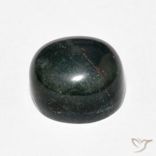 Pietra del sangue Verde scuro naturale da 7.15 ct, Ovale, Opaco