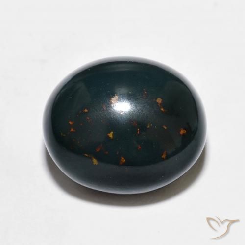 8.78ct Naturale Verde scuro Pietra del sangue, Ovale, Opaco