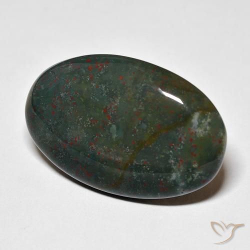 Pietra del sangue Verde e Rosso naturale da 29.91 ct, Ovale, Opaco