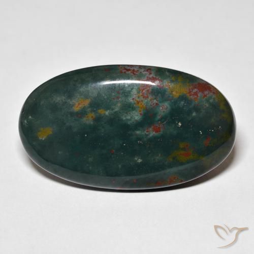 27.27ct Naturale Verde foresta Pietra del sangue, Ovale, Opaco