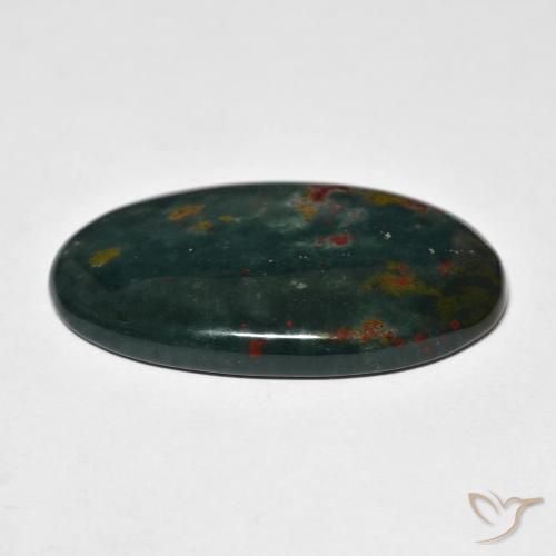 Pietra del sangue Verde foresta naturale da 27.27 ct, Ovale, Opaco