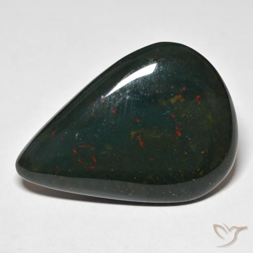 48.11ct Naturale Verde scuro Pietra del sangue, Forma a pera, Opaco