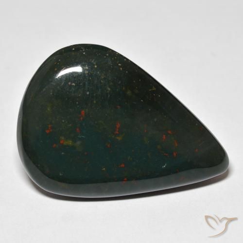 Pietra del sangue Verde scuro naturale da 48.11 ct, Forma a pera, Opaco