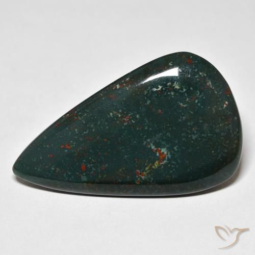 28.05ct Naturale Verde scuro Pietra del sangue, Forma a pera, Opaco