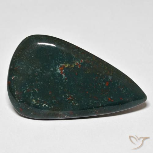 Pietra del sangue Verde scuro naturale da 28.05 ct, Forma a pera, Opaco