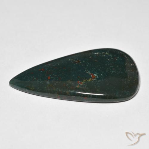 Pietra del sangue Verde scuro naturale da 28.05 ct, Forma a pera, Opaco