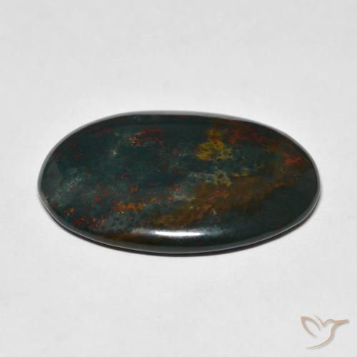 Pietra del sangue Verde scuro naturale da 21.16 ct, Ovale, Opaco