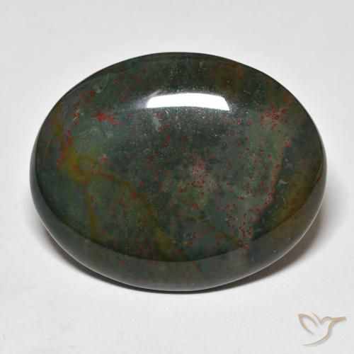 Pietra del sangue Verde e Rosso naturale da 36.25 ct, Ovale, Opaco