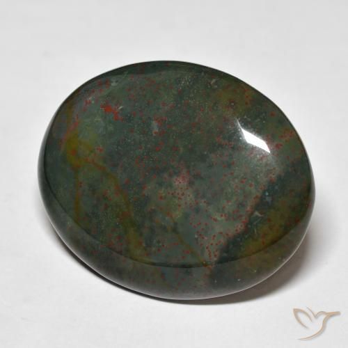 Pietra del sangue Verde e Rosso naturale da 36.25 ct, Ovale, Opaco