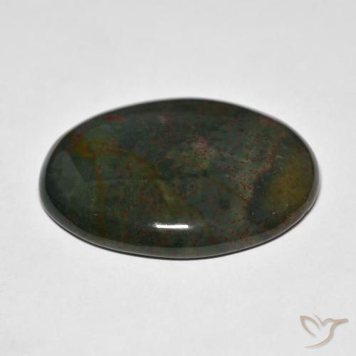 Pietra del sangue Verde e Rosso naturale da 36.25 ct, Ovale, Opaco