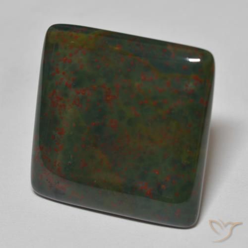 Pietra del sangue Verde e Rosso naturale da 27.72 ct, Quadrato, Opaco
