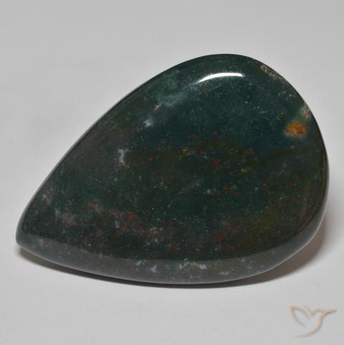 67.25ct Naturale Verde foresta Pietra del sangue, Forma a pera, Opaco