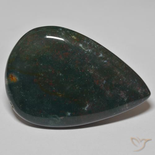 Pietra del sangue Verde foresta naturale da 67.25 ct, Forma a pera, Opaco