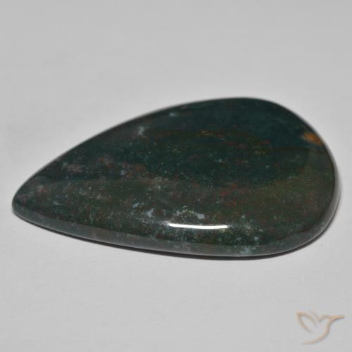 Pietra del sangue Verde foresta naturale da 67.25 ct, Forma a pera, Opaco