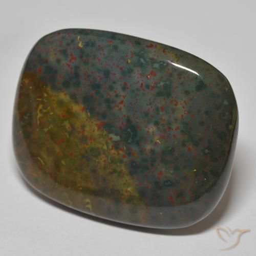 Pietra del sangue Verde e Rosso naturale da 36.98 ct, Cuscino, Opaco