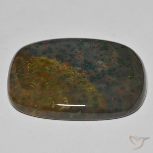 Pietra del sangue Verde e Rosso naturale da 36.98 ct, Cuscino, Opaco