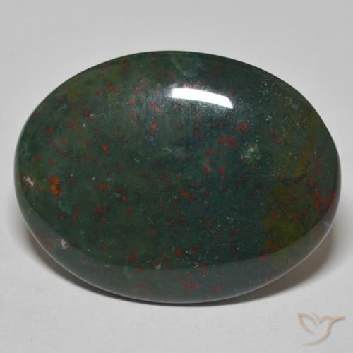 25.83ct Naturale Verde scuro Pietra del sangue, Ovale, Opaco