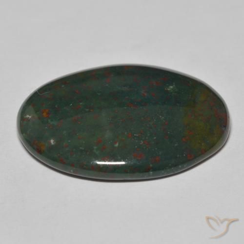 Pietra del sangue Verde scuro naturale da 25.83 ct, Ovale, Opaco