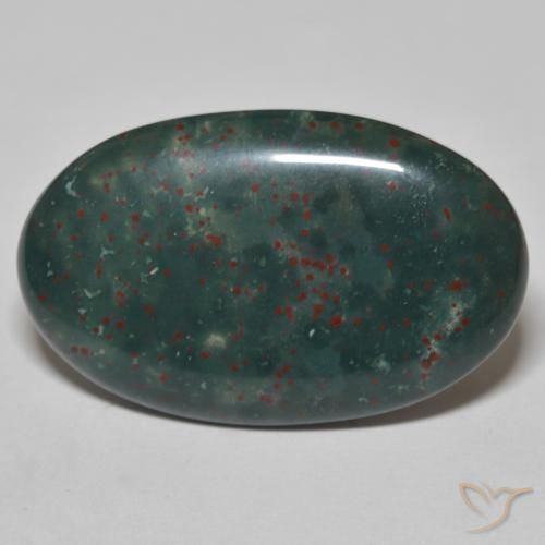 19.51ct Naturale Verde scuro Pietra del sangue, Ovale, Opaco