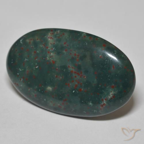 Pietra del sangue Verde scuro naturale da 19.51 ct, Ovale, Opaco