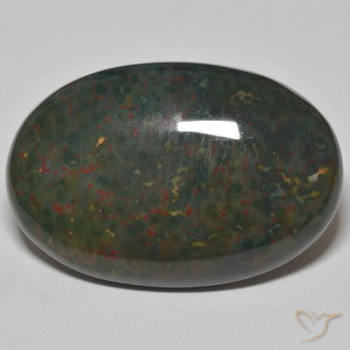 30.21ct Naturale Verde con Rosso Pietra del sangue, Ovale, Opaco