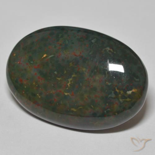 Pietra del sangue Verde con Rosso naturale da 30.21 ct, Ovale, Opaco