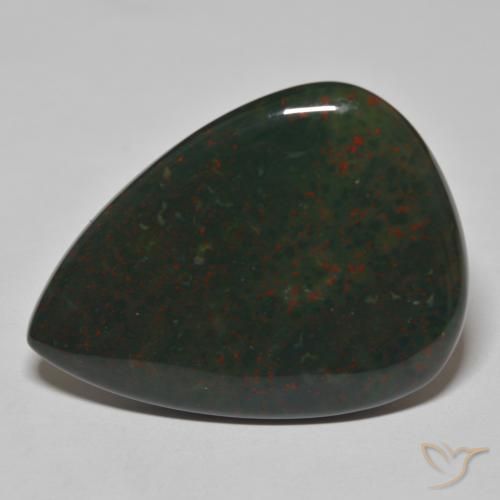 41.55ct Naturale Verde con Rosso Pietra del sangue, Forma a pera, Opaco