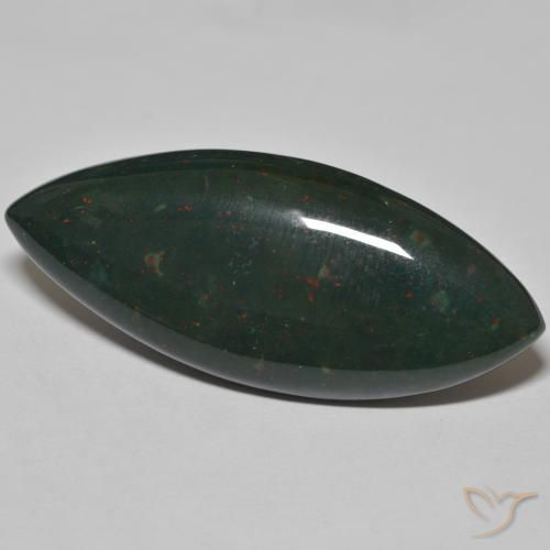 Pietra del sangue Verde scuro naturale da 49.29 ct, Taglio marquise, Opaco
