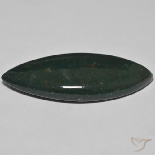 Pietra del sangue Verde scuro naturale da 49.29 ct, Taglio marquise, Opaco