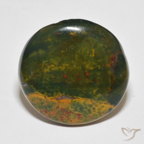 34.52ct Naturale Multicolore Pietra del sangue, Rotondo, Opaco