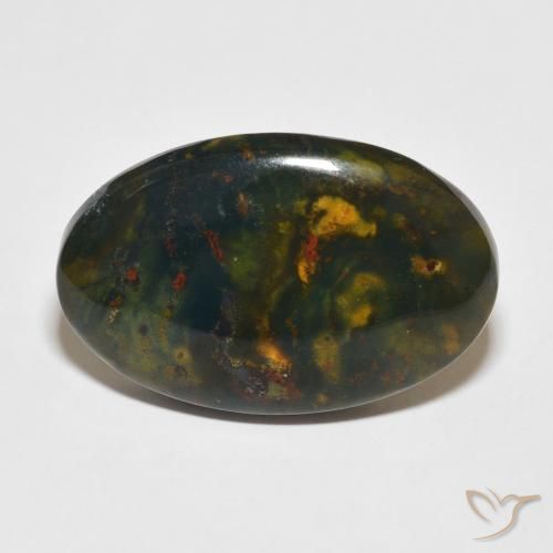20.80ct Naturale Multicolore Pietra del sangue, Ovale, Opaco