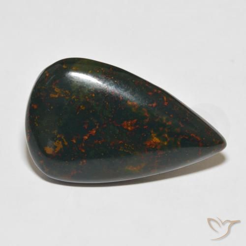 Pietra del sangue Multicolore naturale da 31.81 ct, Forma a pera, Opaco
